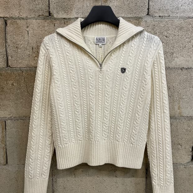 마리떼 프랑소와 저버 하프 집업 케이블 니트 