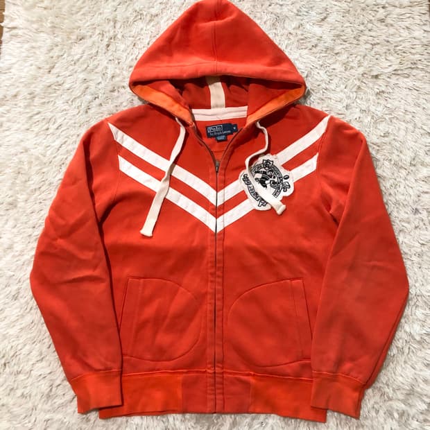 폴로 랄프로렌 후드집업 자켓 럭비 오렌지