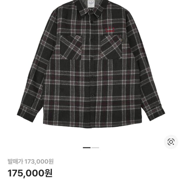 아이앱 스튜디오 체크 셔츠 자켓 그레이 레드 XL 새상품