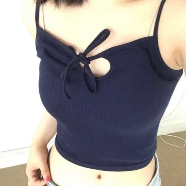 아워캐비넷 reon sleeveless navy 슬리브리스