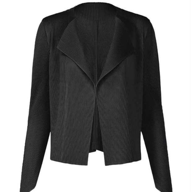 이세이미야케 레더라이크 원피스+ 쟈켓 블랙 셋트