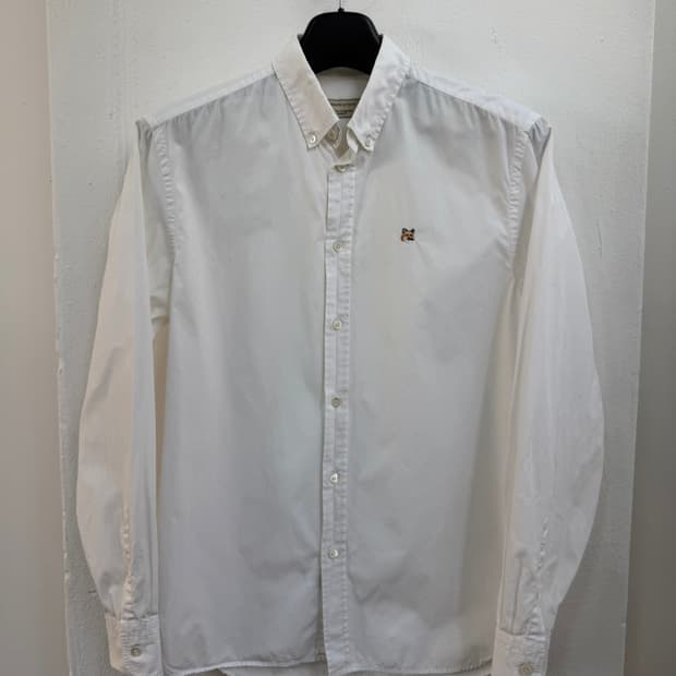 메종 키츠네 폭스 헤드 로고 화이트 셔츠 