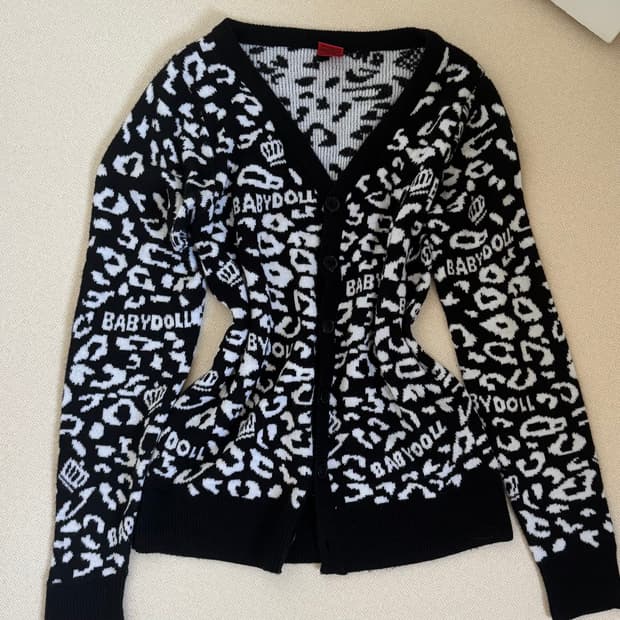 베이비돌 가디건 갸루 호피