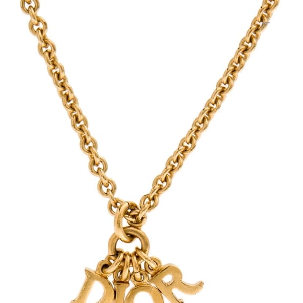 디올 CD 로고 금장 체인 목걸이 레터스