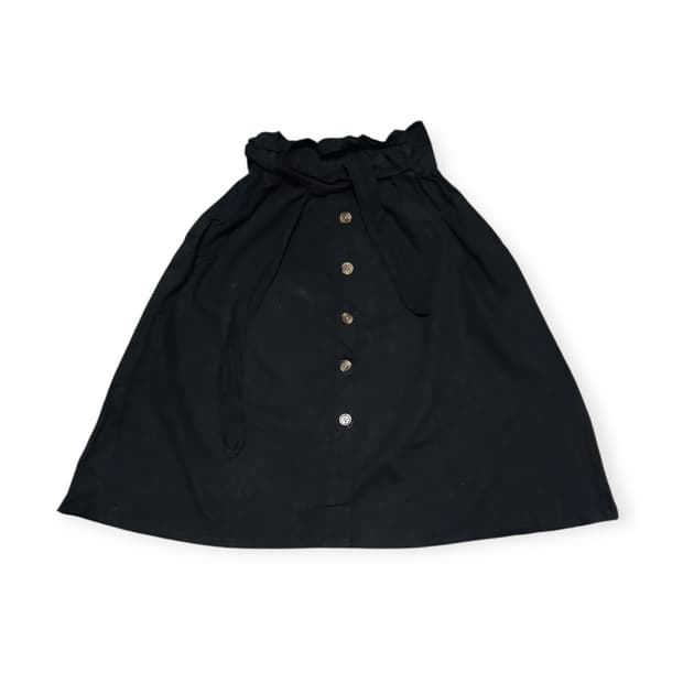 모리걸 앞단추 블랙 스커트 