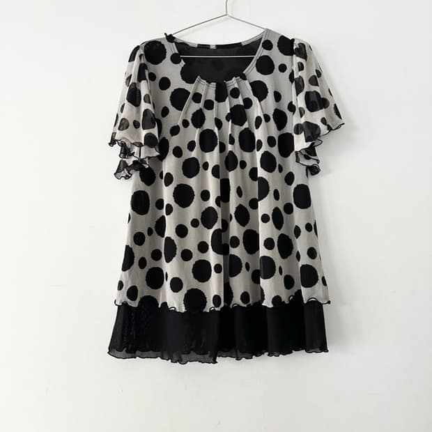 Polka dot 2 layer top