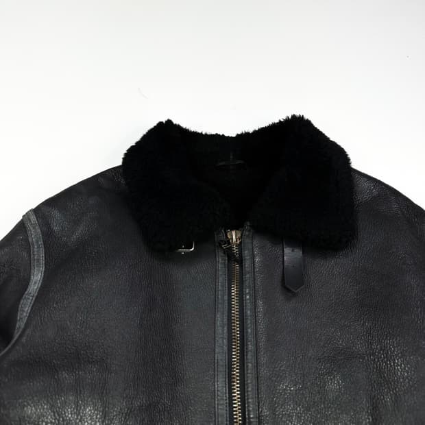 미군 US B-3 리얼레더 블랙 무스탕 (XXL)