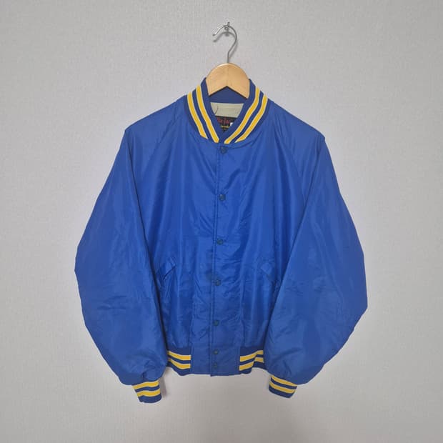80s 빈티지 pla-jac 새틴 바시티 자켓 USA made (L)