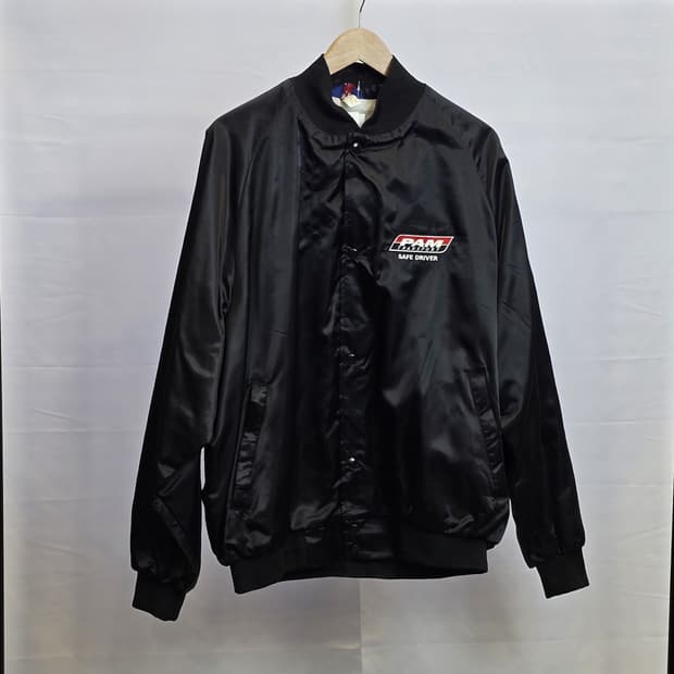 ASW Jackets USA 메이드 새틴 코치 재킷 블랙 XL