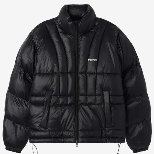 VERTICAL PANEL PUFFER JACKET - BLACK