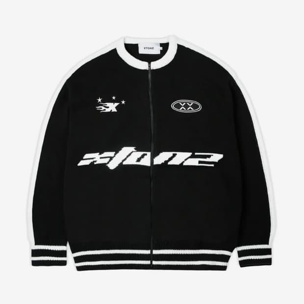 엑스톤즈 XTKO40 스포티 라운드 니트 집업 (BLACK)