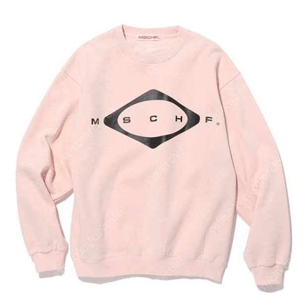 Mschf 롬버스 크루넥 맨투맨 라이트 핑크