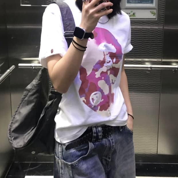 베이프 카모 반팔 s 