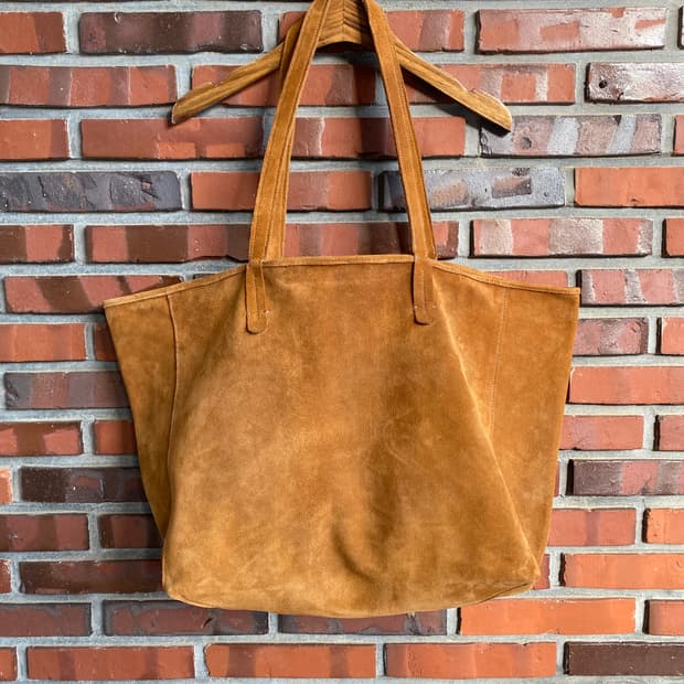 빈티지 스웨이드 가죽 토트백 브라운 