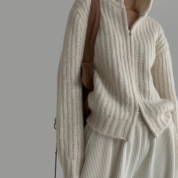 런던플랏 키드모헤어 니트집업 집업가디건