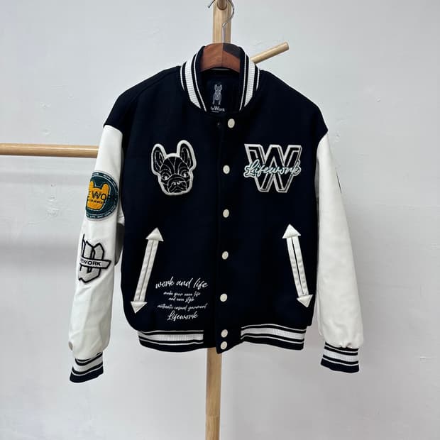 라이프워크 힙독 바시티 자켓 블랙 S사이즈 J25