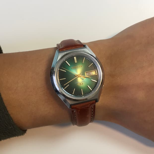 70s citizen cosmotron green dial