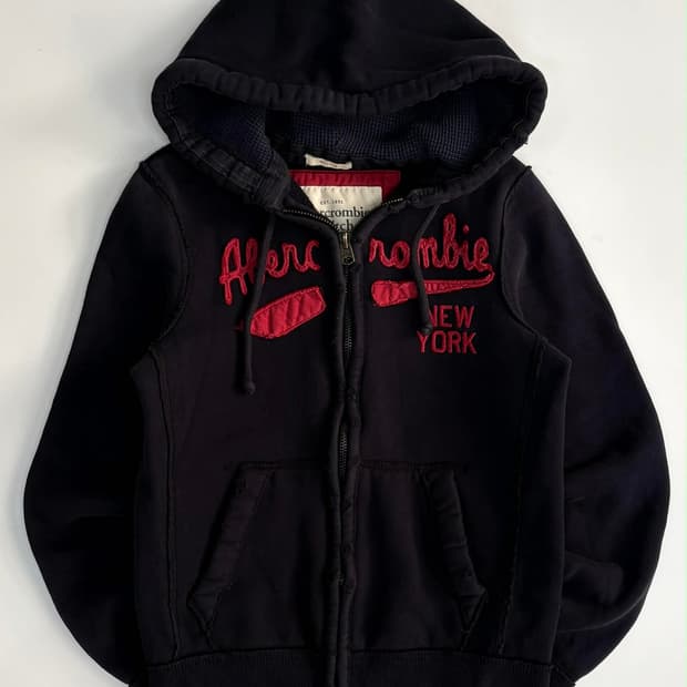[S] 아베크롬비 y2k 올드스쿨 검빨 후드집업