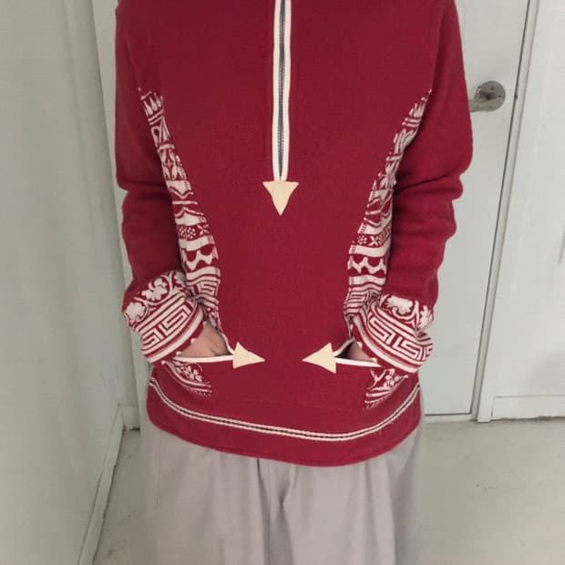 90s 에스닉 하프집업 니트 스웨터