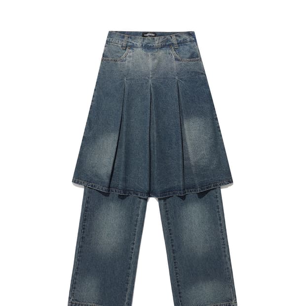 나이스고스트클럽 데님 스커트팬츠