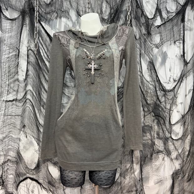 Grunge Oriental See-through one-piece