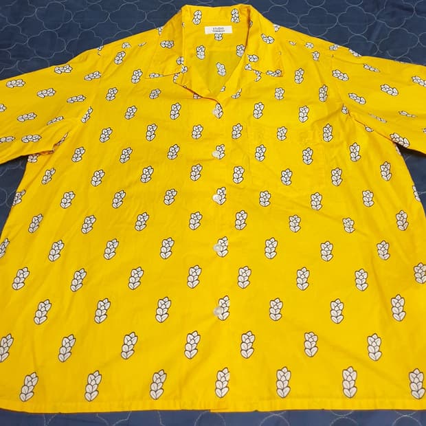 스튜디오톰보이 오픈카라 하와이안 반팔셔츠 옐로우 (F)