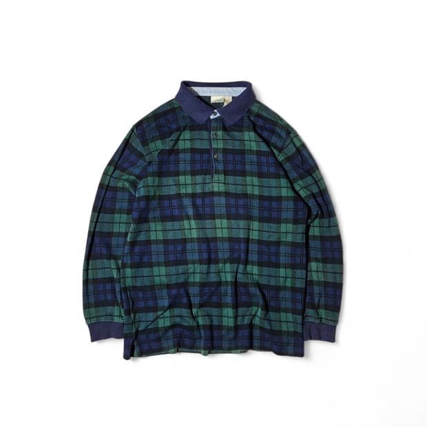 L.L.Bean 타탄체크 럭비 셔츠 L