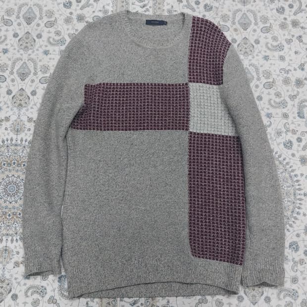 OLZEN 회색 패턴 니트 105