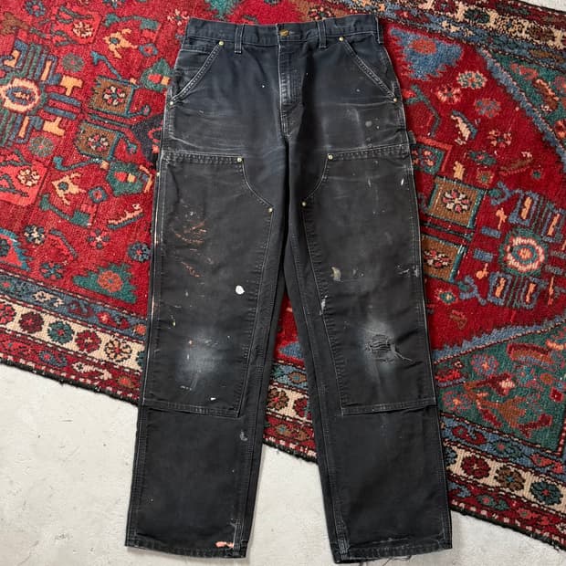 OG USA Made 칼하트 B01 더블니 블랙 칼하트 썩블니 카펜터