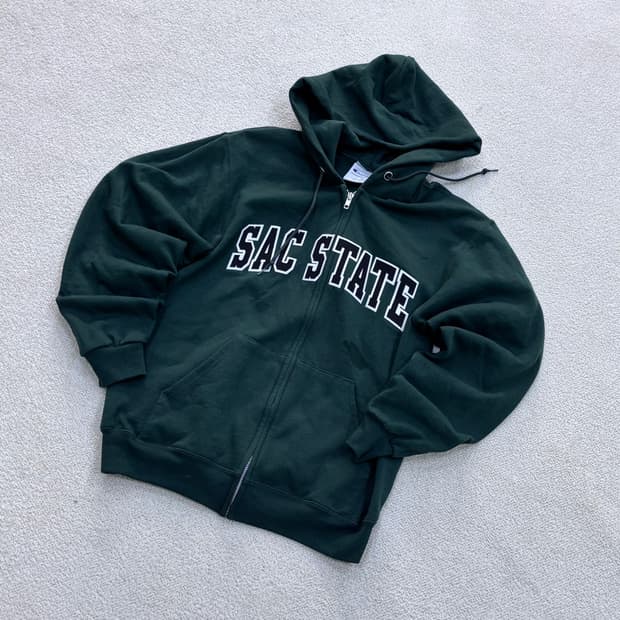 S 챔피온 90s 빈티지 레터링 후드집업 0423E