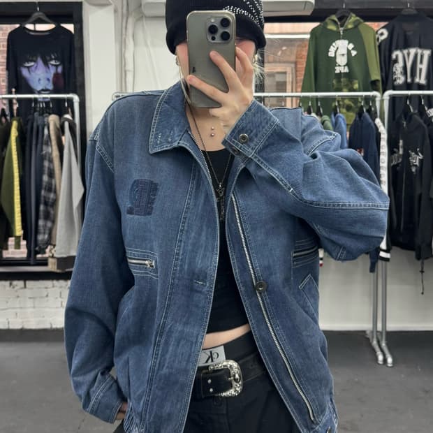 PAGELO 데님 블루종 자켓