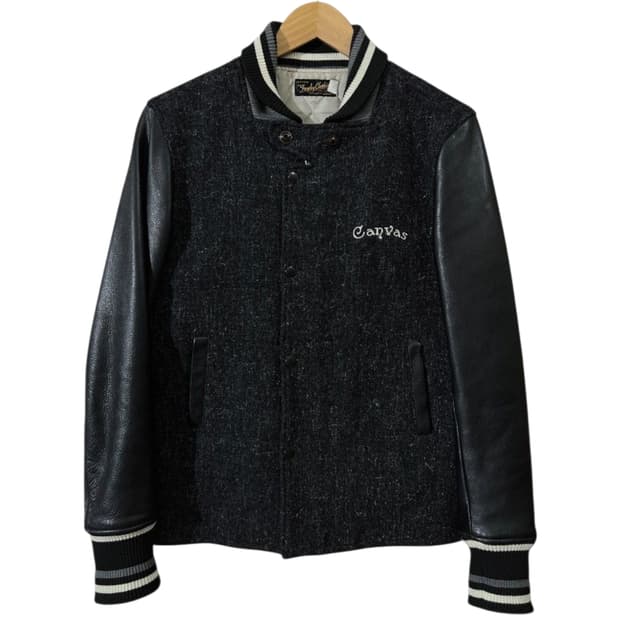 트로피클로딩 캔버스 소가죽 스타디움 자켓 바시티