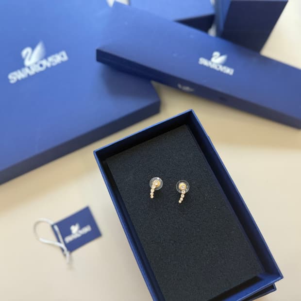 [새상품] 스와로브스키 Harley 이어커프 귀걸이 크리스탈 골드 티파니