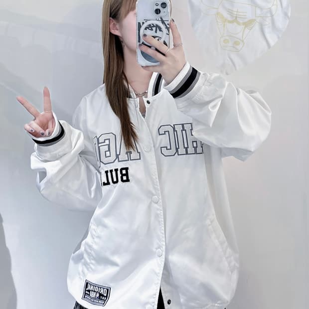 NBA 시카고불스 화이트 스타디움 자켓