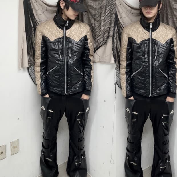 [Denim Exchange] Biker Multi Zipper Padd