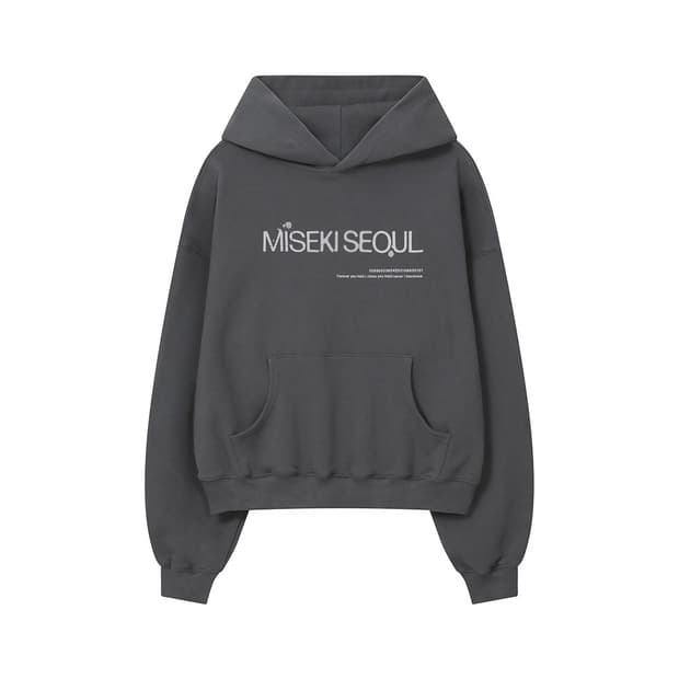 미세키서울 Logo sweat hoodie CHARCOAL