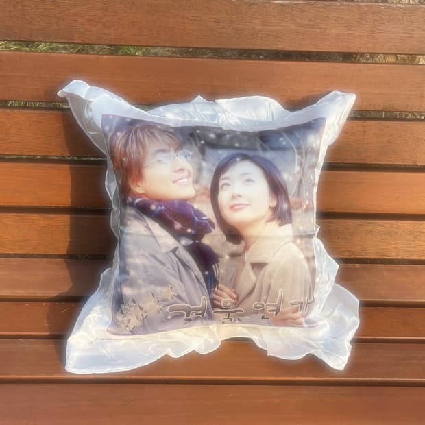 겨울연가 욘사마 & 최지우 새틴 쿠션 ⛄️