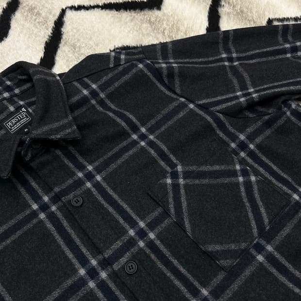 [XL]퍼스텝 루즈핏 울 체크 헤비 셔츠
