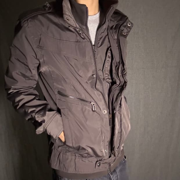 y2k 버커루 자켓 그레이