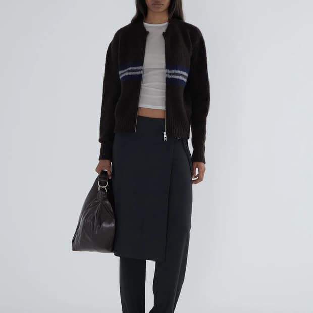 (S,M) 팔로마울 Penalti 집업니트 가디건 브라운