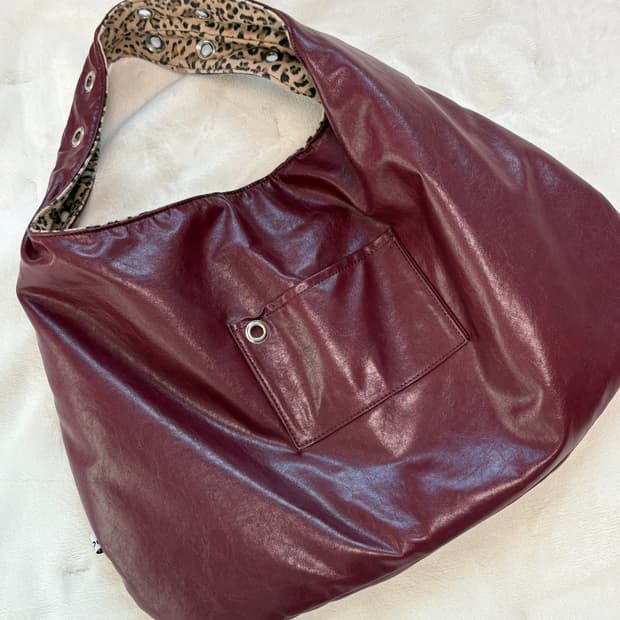 뎁크 아일렛 레더백 리버서블 레오파드 호피