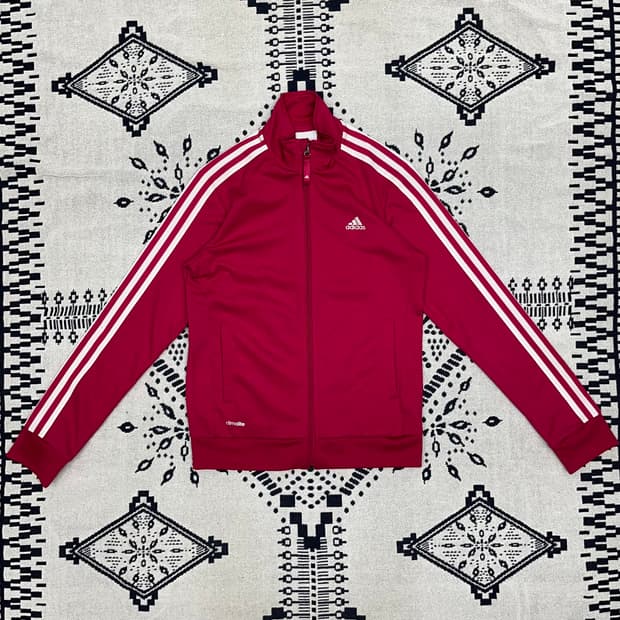 아디다스 로고 삼선 져지 자켓