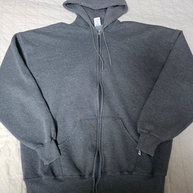 [XXL] 90s 빈티지 러셀 애슬레틱 후드집업 다크그레이 굿컨디션