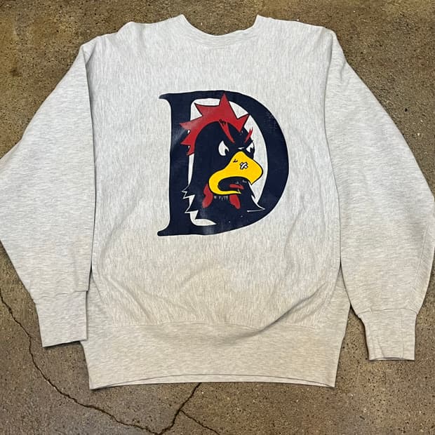 미국 빈티지 델라웨어 블루헨즈 로고 프린팅 맨투맨 그레이