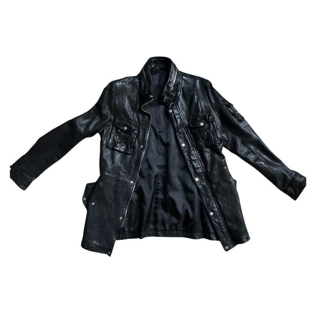 black leather jacket