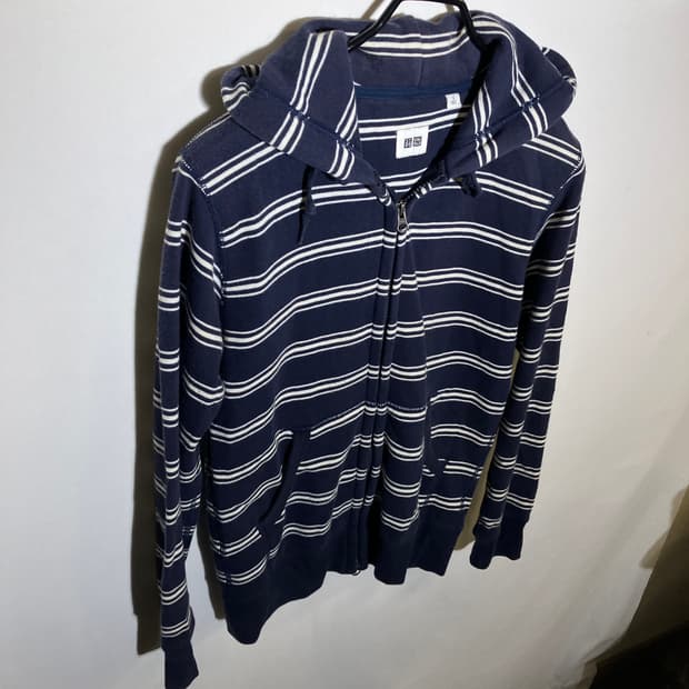 S)유니클로 여성 투웨이 스트라이프 후드집업