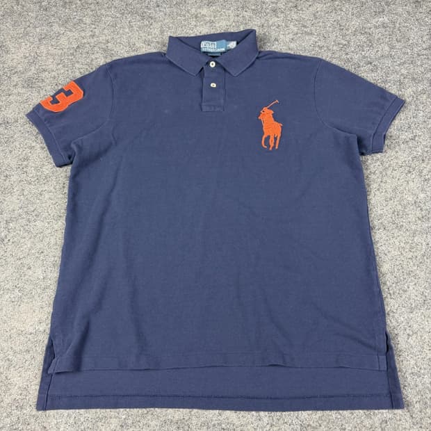 폴로 랄프로렌 빅포니 카라티 네이비 오렌지