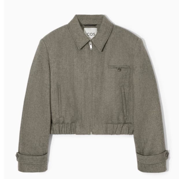 Cos 파워숄더 울 헤링본 자켓 34