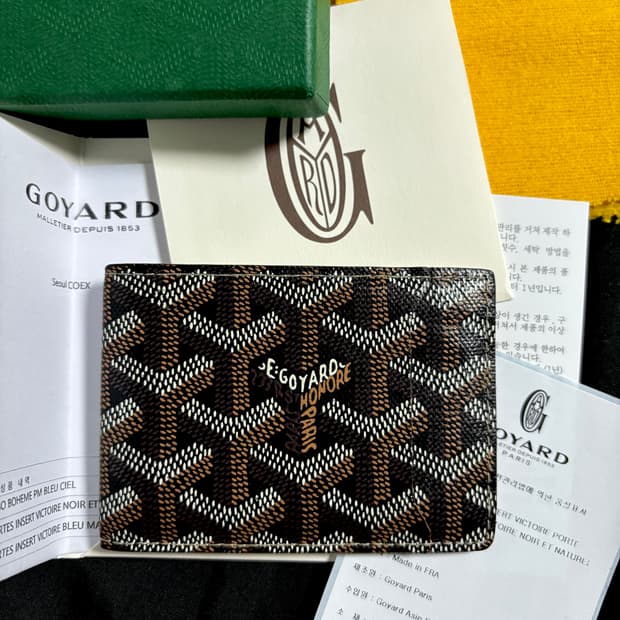 고야드 인서트 빅투아르 카드홀더 블랙 탄