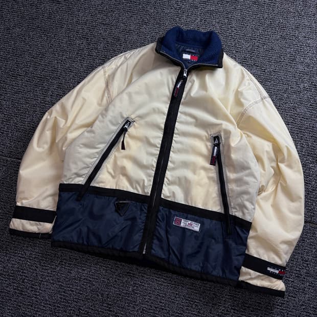 00s 타미힐피거 올드스쿨 배색 박시핏 점퍼 자켓 1708